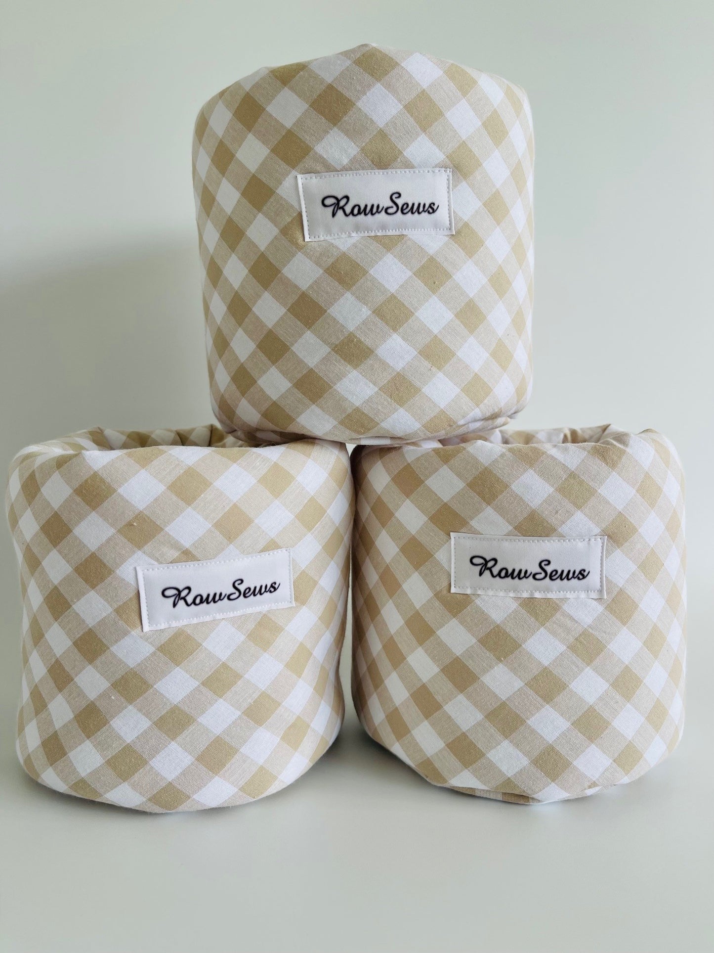Beauty Bucket - Latte Gingham