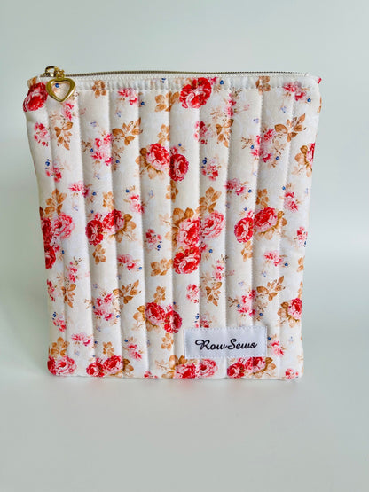 Quilted eReader Sleeve - Apricot Rose