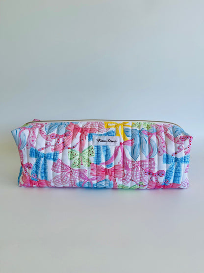 Quilted Travel Pouch - Bow Era