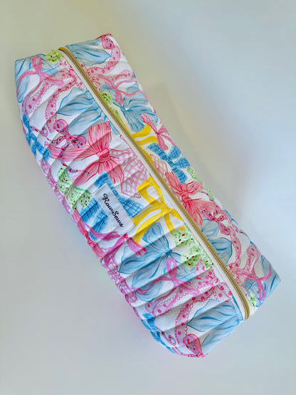 Quilted Travel Pouch - Bow Era