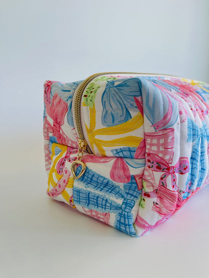 Quilted Travel Pouch - Bow Era