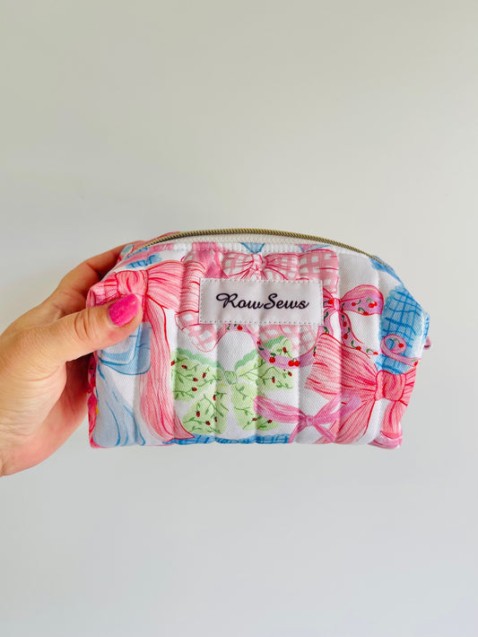 Quilted Makeup Bag - Bow Era