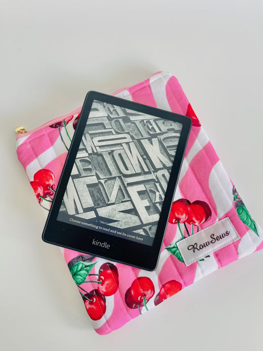 Quilted eReader Sleeve - Cherry Delight