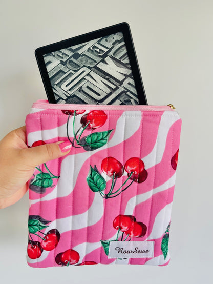 Quilted eReader Sleeve - Cherry Delight