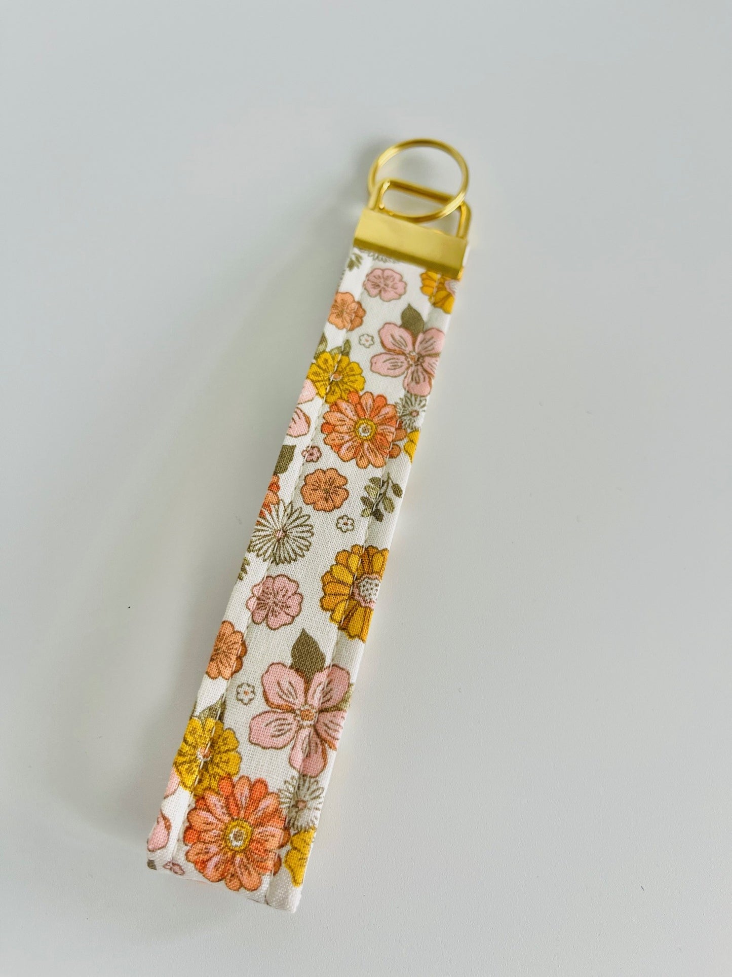Keyring Wristlet - Apricot Fields