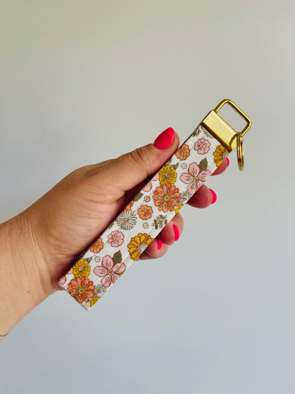Keyring Wristlet - Apricot Fields