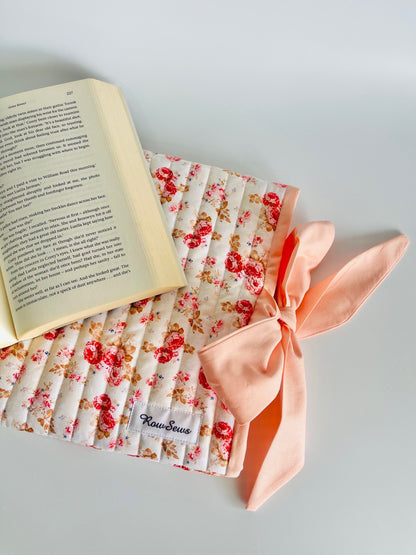 Quilted Book Sleeve - Apricot Rose