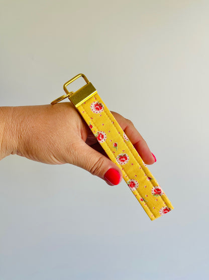 Keyring Wristlet - Lemon Rose