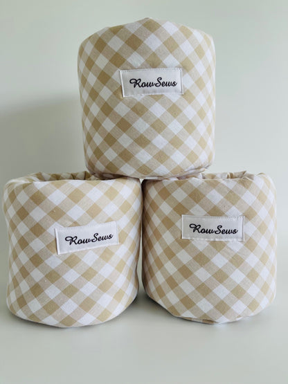 Beauty Bucket - Latte Gingham